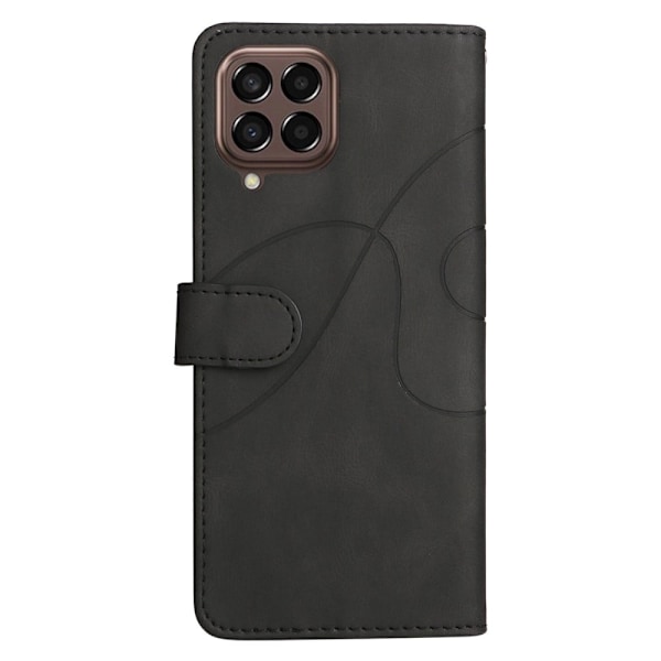 Tekstureret Læder Etui med Strop Til Samsung Galaxy M33 5g - Sort Black