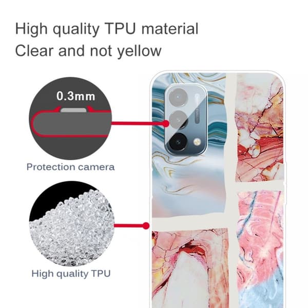 Marble OnePlus Nord N200 5G Suojakotelo - Wavy Marble Tile Multicolor