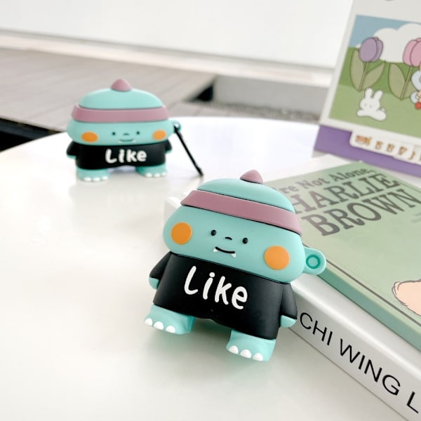 AirPods 3 sødt dinosaur-design silikoneetui med krog Multicolor