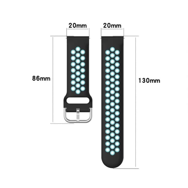 Samsung Galaxy Watch 3 (41mm) bi-farve silikone rem - sort / blå Black