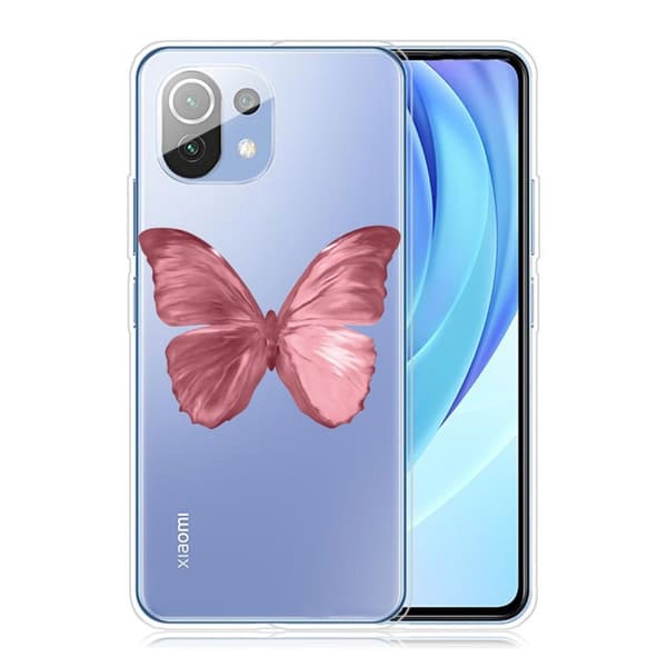 Deco Xiaomi Mi 11 Lite 5g / 11 Lite Etui - Lyserød Sommerfugl Pink