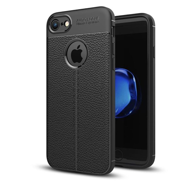 iPhone 7 / 8 Skal med modern litchi textur - Svart Svart
