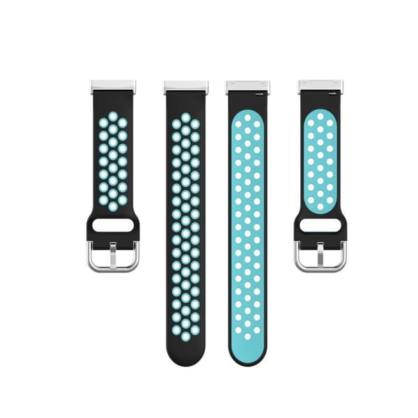 Fitbit Sense / Versa to-tonet silikone rem - sort / Teal Green