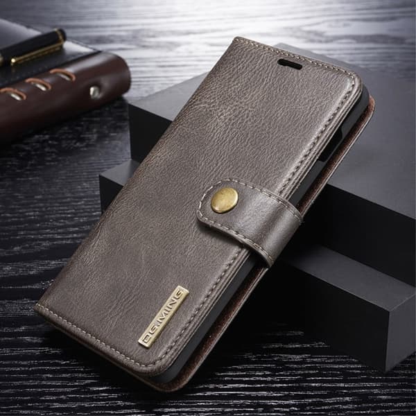 Dg.Ming Samsung Galaxy s10 2-I-1 Splittet Skinnetui - Grå Silver grey