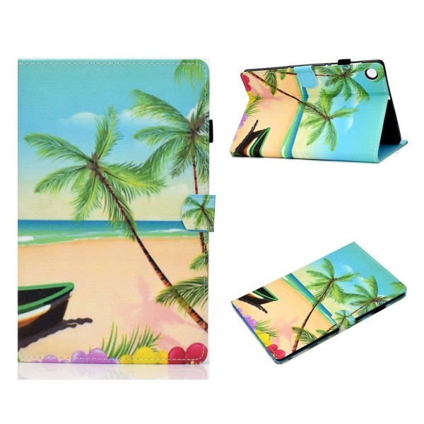 Lenovo Tab M10 FHD Plus pattern printing leather case - Beach Multicolor