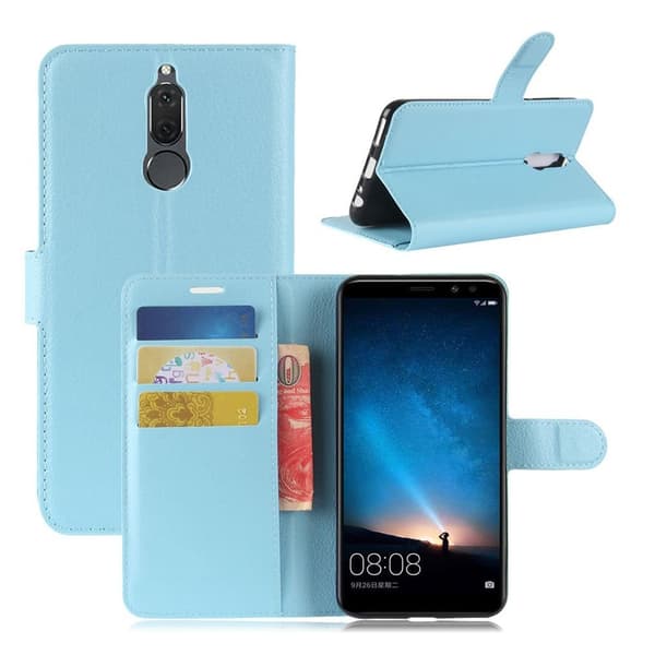 Huawei Mate 10 Lite Etui laget av kunstlær og silikon - Lys blått Blue
