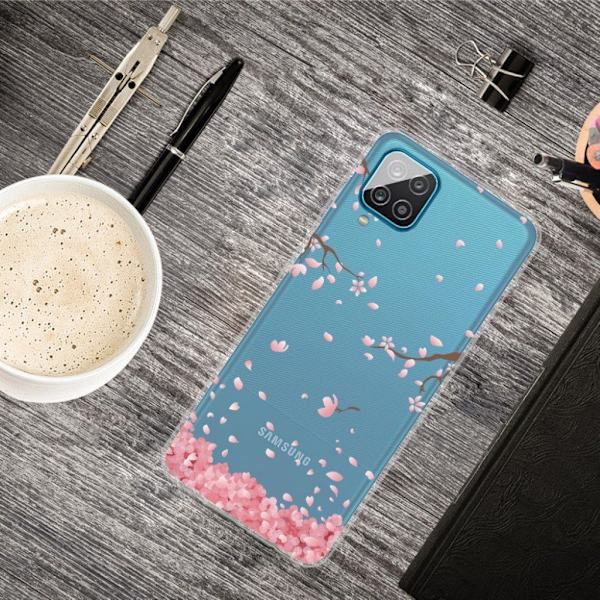 Deco Samsung Galaxy A12 5G etui - Fallen blomst Pink