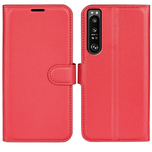 Klassisk Sony Xperia 1 IV flip etui - Rød Red