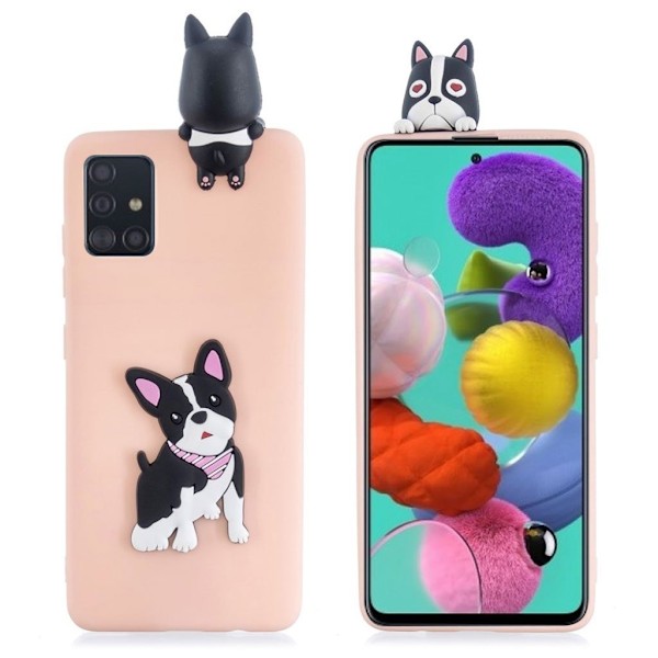 Cute 3D Samsung Galaxy A51 cover - Hund Pink