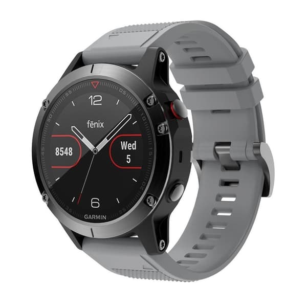 Garmin Fenix 5 slitesterkt silikonarmbånd - Grå Silver grey
