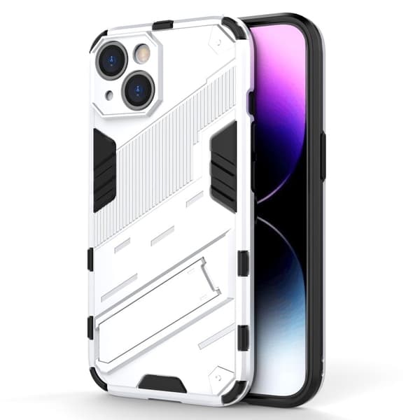 Stødsikker Hybrid Cover med A Moderne Touch til iPhone 15 - Hvid White