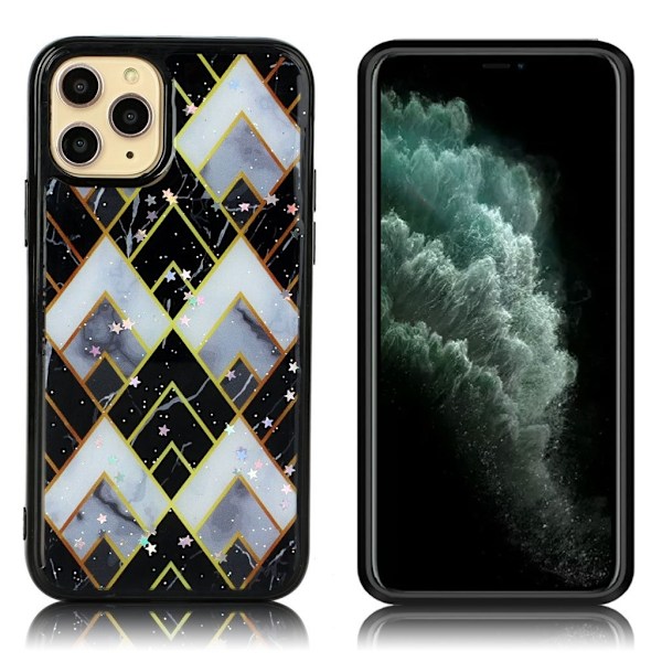 Marble iPhone 11 Pro deksel - Forvirrende blå og svart diamant Black