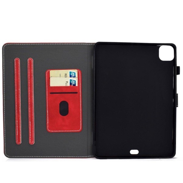 Solid Color Card Slots Stand Flip Leather Protective Shell iPad Red
