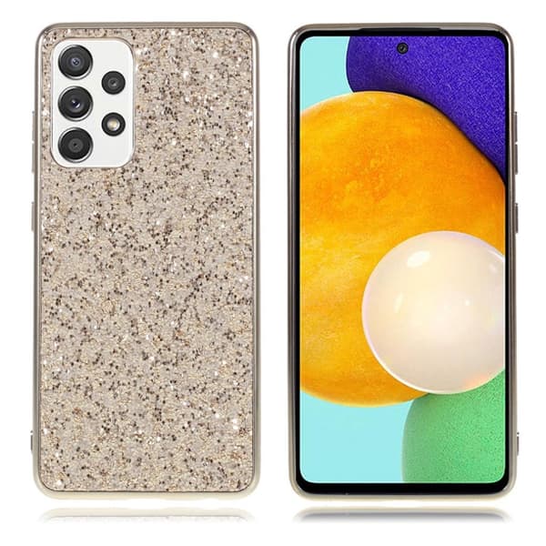 Glitter Samsung Galaxy A52 5G Etui - Gull Gold