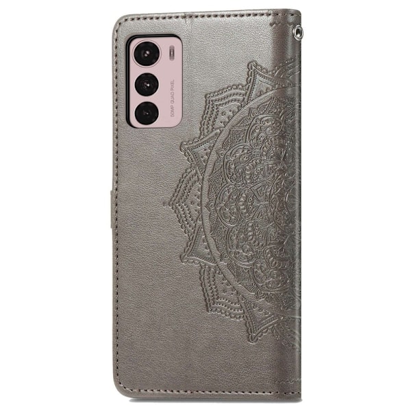 Mandala Motorola Moto G42 Flippetui - Grå Silver grey