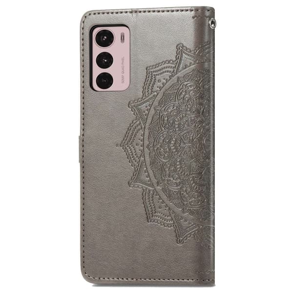 Mandala Motorola Moto G42 Läppäkotelo - Harmaa Silver grey