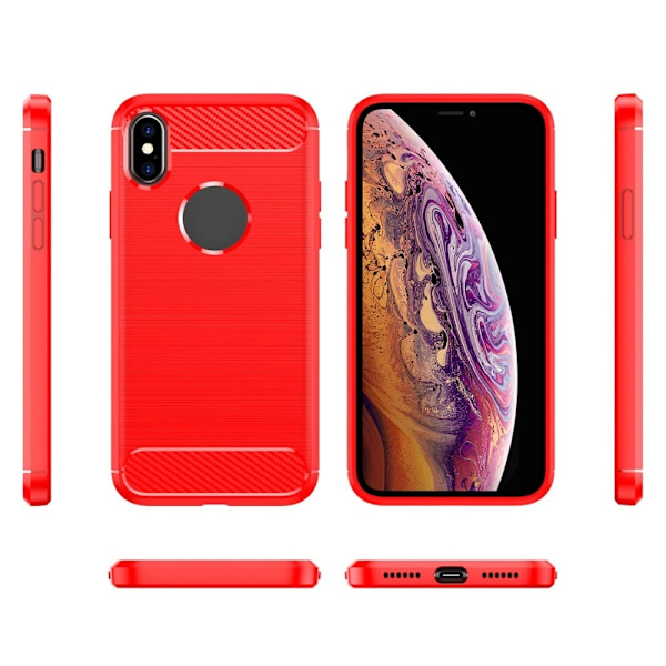 Carbon Flex Suojakotelo iPhone XS - Punainen Red
