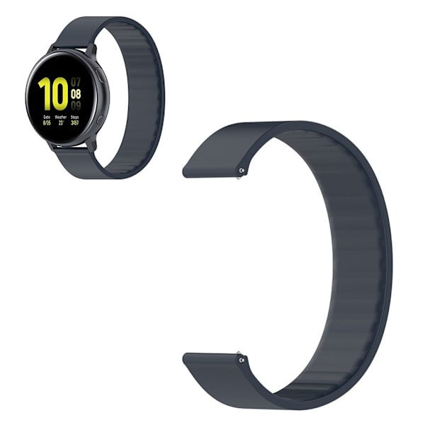 20 mm universellt elastiskt klockarmband i silikon - Midnattsblå / Midnattsblå Blå