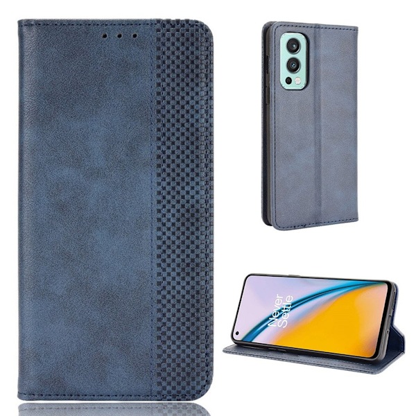 Bofink Vintage läder OnePlus Nord 2 5G fodral - Blå Blå