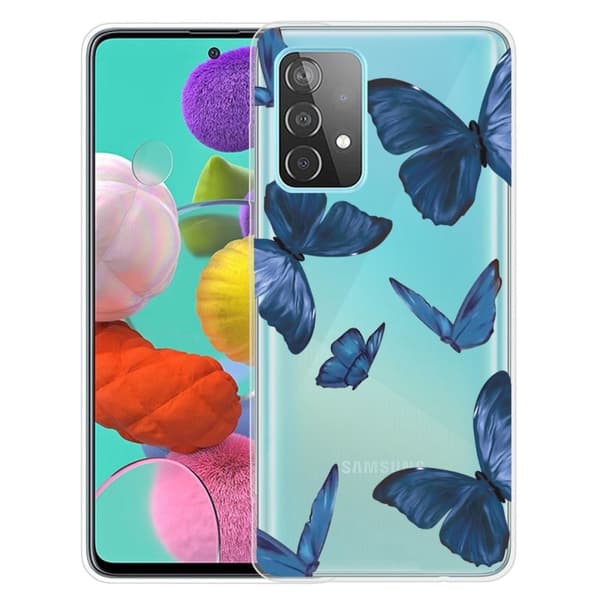 Butterfly Samsung Galaxy A23 nahkakotelo - Sininen Perhonen Blue