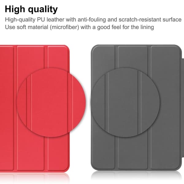 Tri-fold läderfodral för iPad 10.9 (2022) - Röd Röd