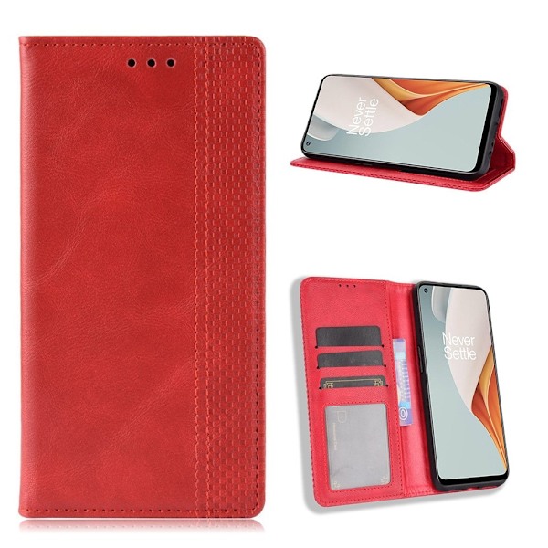 Bofink Vintage läder OnePlus Nord N100 fodral - Röd Röd