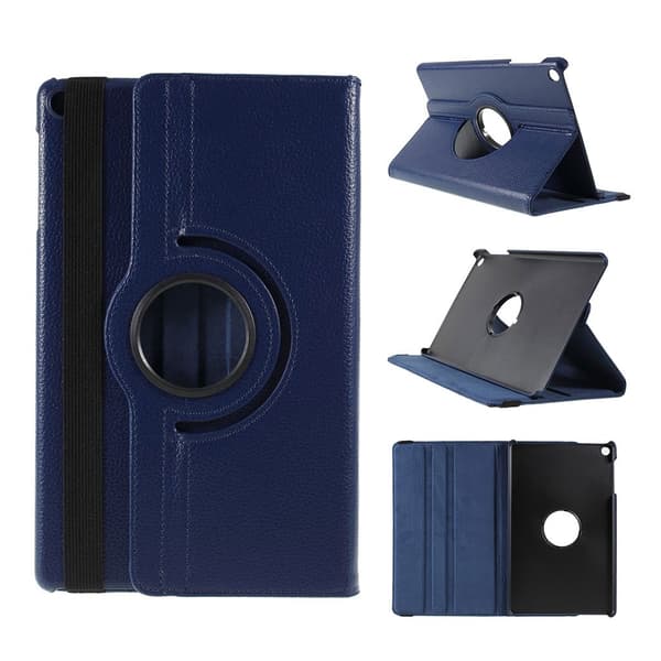 Samsung Galaxy Tab A 10.1 (2019) litchi lædercover - mørkeblå Blue