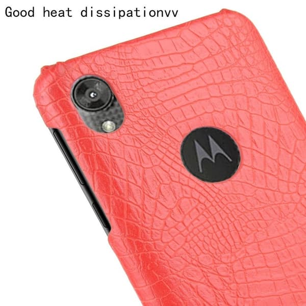 Croco Motorola Moto E6 etui - Rød Red