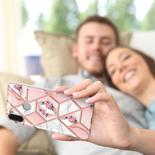 Marble Samsung Galaxy M11 / A11 Etui - Rosa Blomster Pink