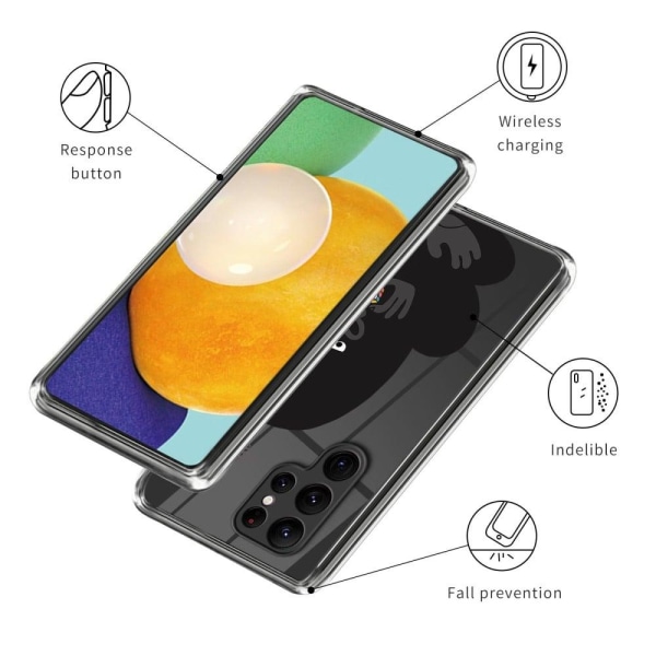 Deco Samsung Galaxy S23 Ultra skal - Magisk Kub Orangutang Svart