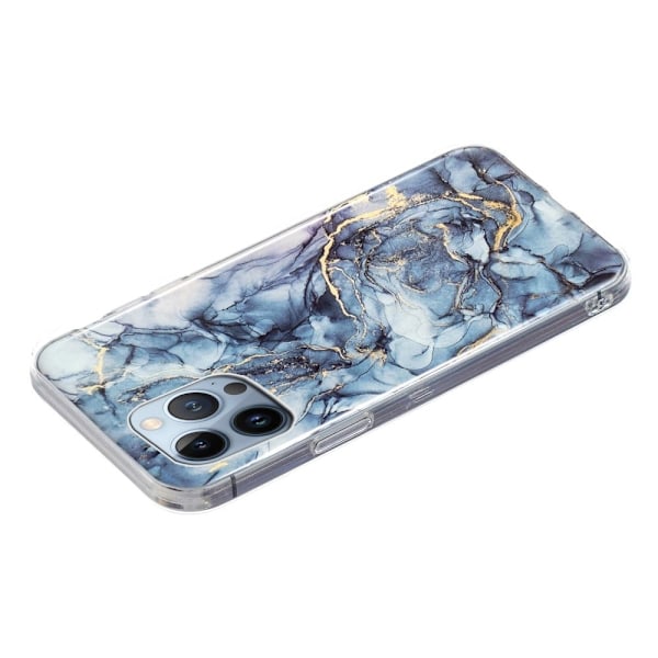 Marble design iPhone 14 Pro cover - Grå Silver grey