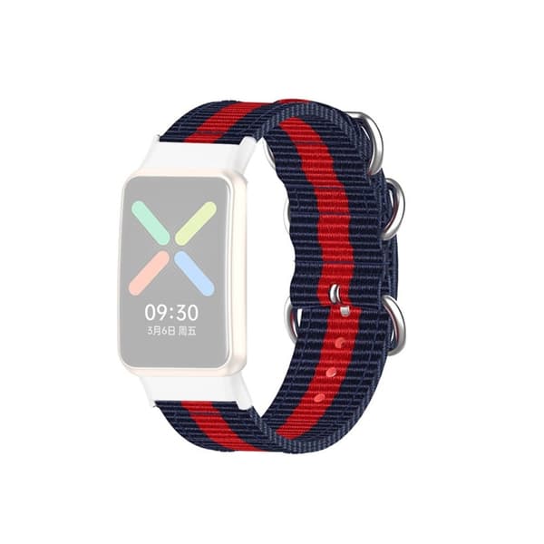 Oppo Watch Free nylonkellohihna - Sininen / Punainen Blue