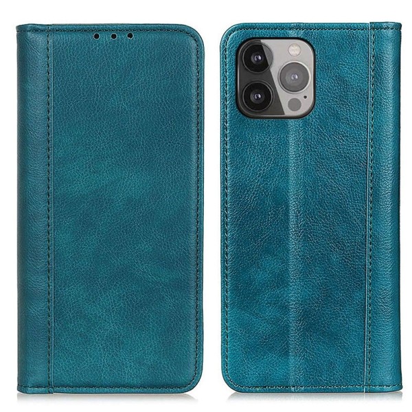 Genuine Nahkakotelo With Magnetic Closure For iPhone 13 Pro Max Green