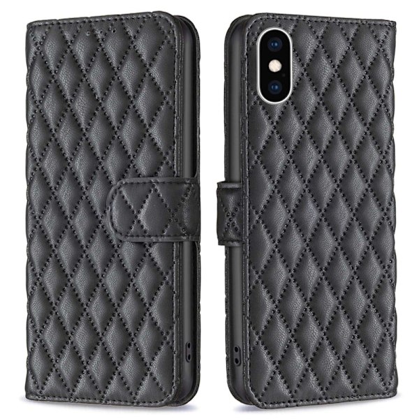 Matt iPhone Xs Max fodral med rombmönster - Svart Svart