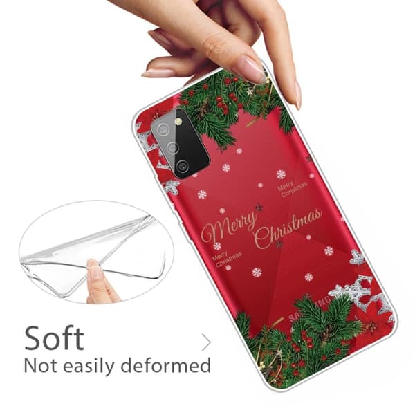 Juleveske til Samsung Galaxy A03s - Pinjetrær Og Snøfnugg Multicolor