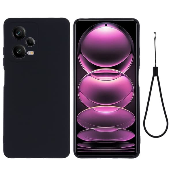 Matt flytende silikondeksel for Xiaomi Redmi Note 12 Explorer - Svart Black