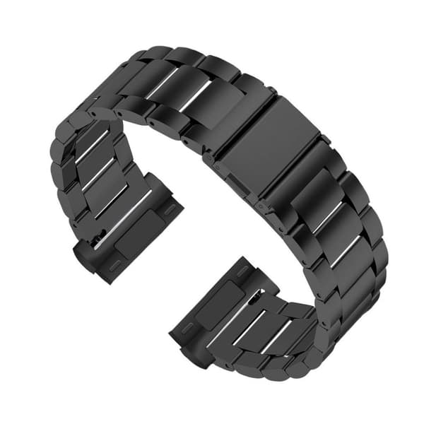 Fitbit Versa 3 / Sense unique rostfritt stål klockarmband - svart Svart