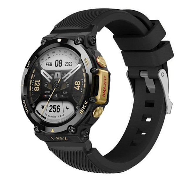 Amazfit T-Rex 2 klockarmband i silikon med twilldesign - Svart Svart