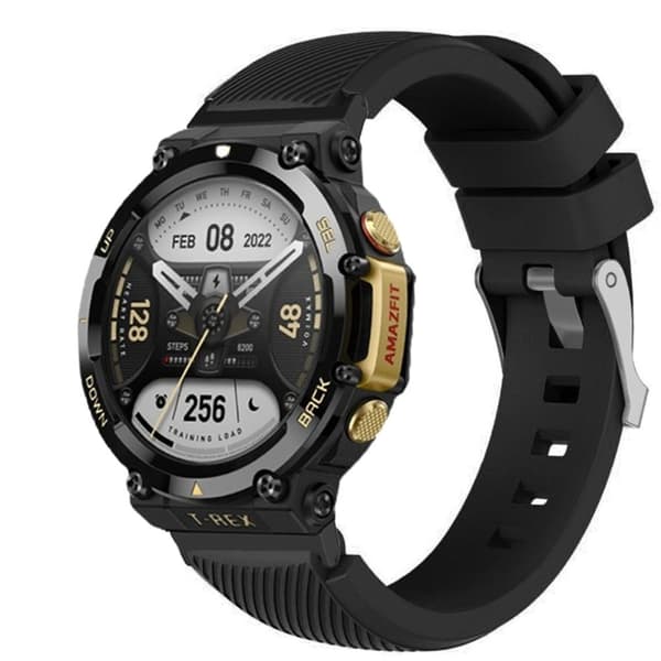 Amazfit T-Rex 2 twill design silikoni ranneke - Musta Black