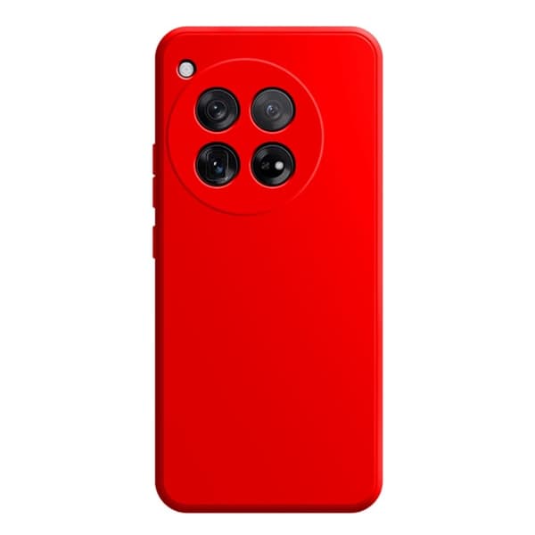 Mikrofiberforet blødt gummi OnePlus 12 cover - Rød Red