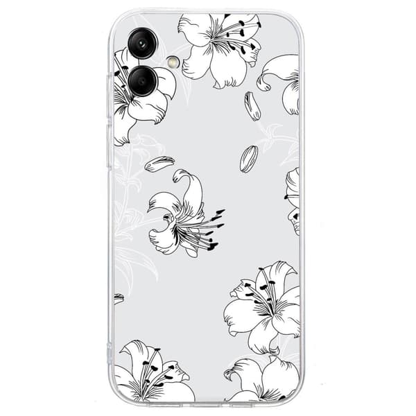 Imagine Samsung Galaxy A06 cover - Hvid Blomst Med Linje White