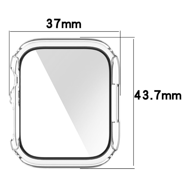 Apple Watch (41mm) 2-in-1 cover with tempered glass screen protector - Transparent White Vit