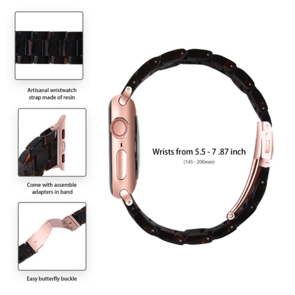 Apple Watch SE 2022 (40 mm) urrem med 3 perler i resin med klart Brown