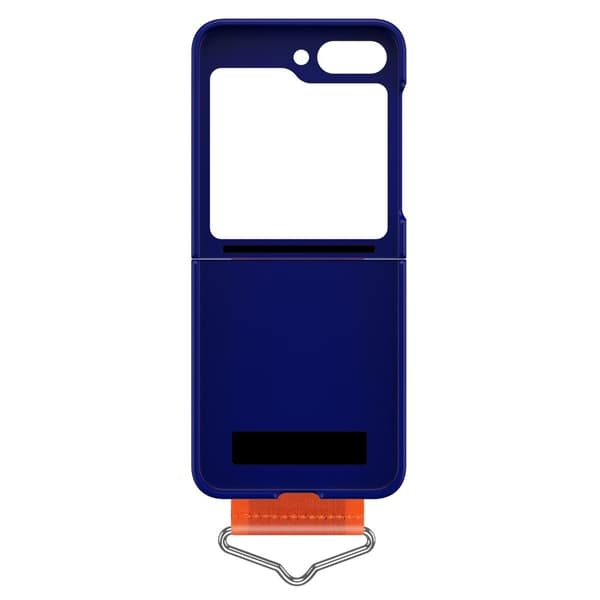 Samsung Galaxy Z Flip5 simpelt cover med stofringholder - Blå / Orange Blue