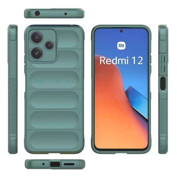 Mjukt greppformat Xiaomi Redmi 12 / Xiaomi Poco M6 Pro skal - Grön Grön