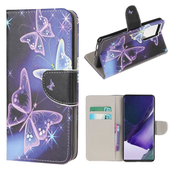 Wonderland Samsung Galaxy Note 20 Ultra Flip Etui - Magic Sommerfugle Multicolor