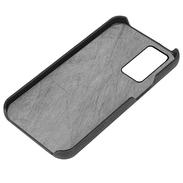 Stötsäkert läderfodral med oval kickstand för Samsung Galaxy A32 - Svart Svart