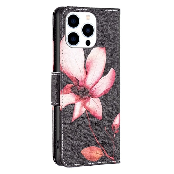 Wonderland iPhone 15 Pro Flippetui - Rosa Blomst Pink