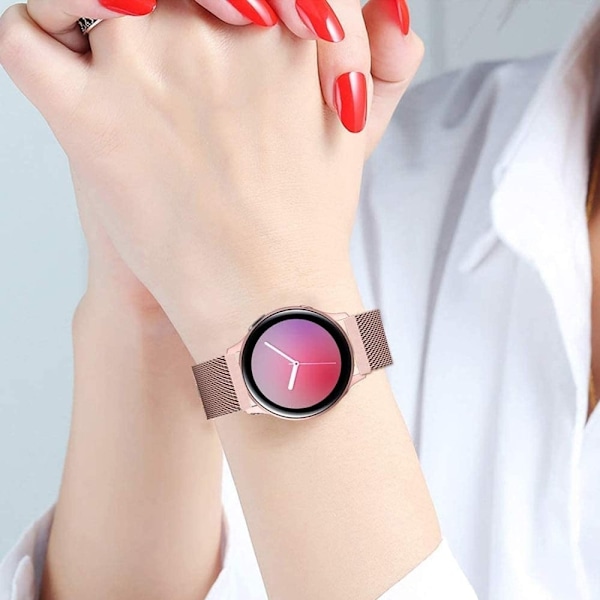 Garmin Vivomove Style milanesisk urrem i rustfrit stål - Lyserød Rose Pink