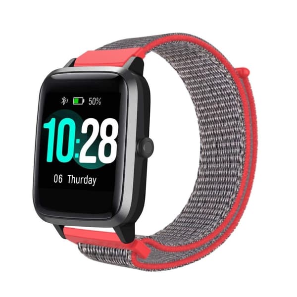 Nylon loop urrem til Haylou Solar-ur - Rød / Blå Multicolor